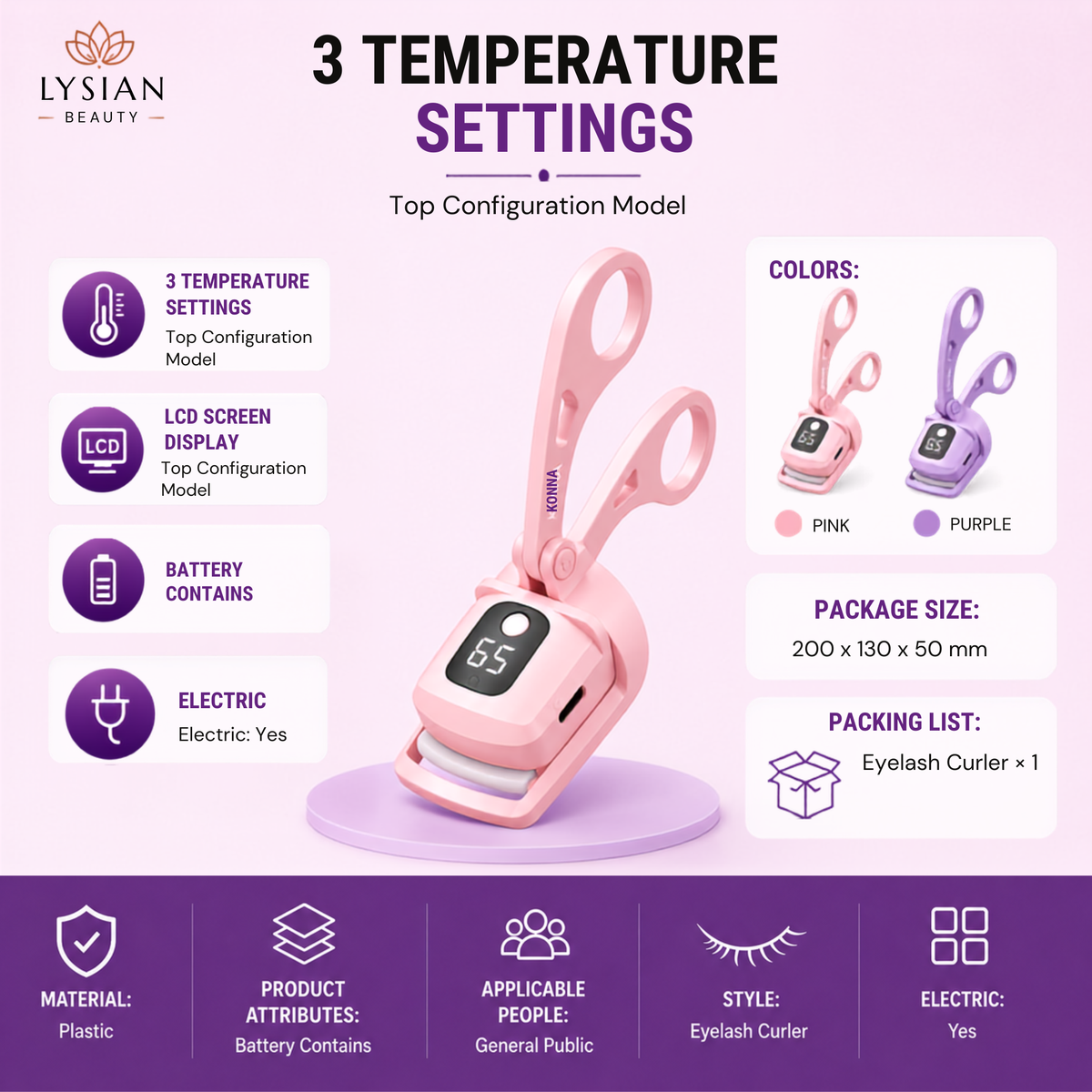 LYSIAN Electric Heated Eyelash Curler