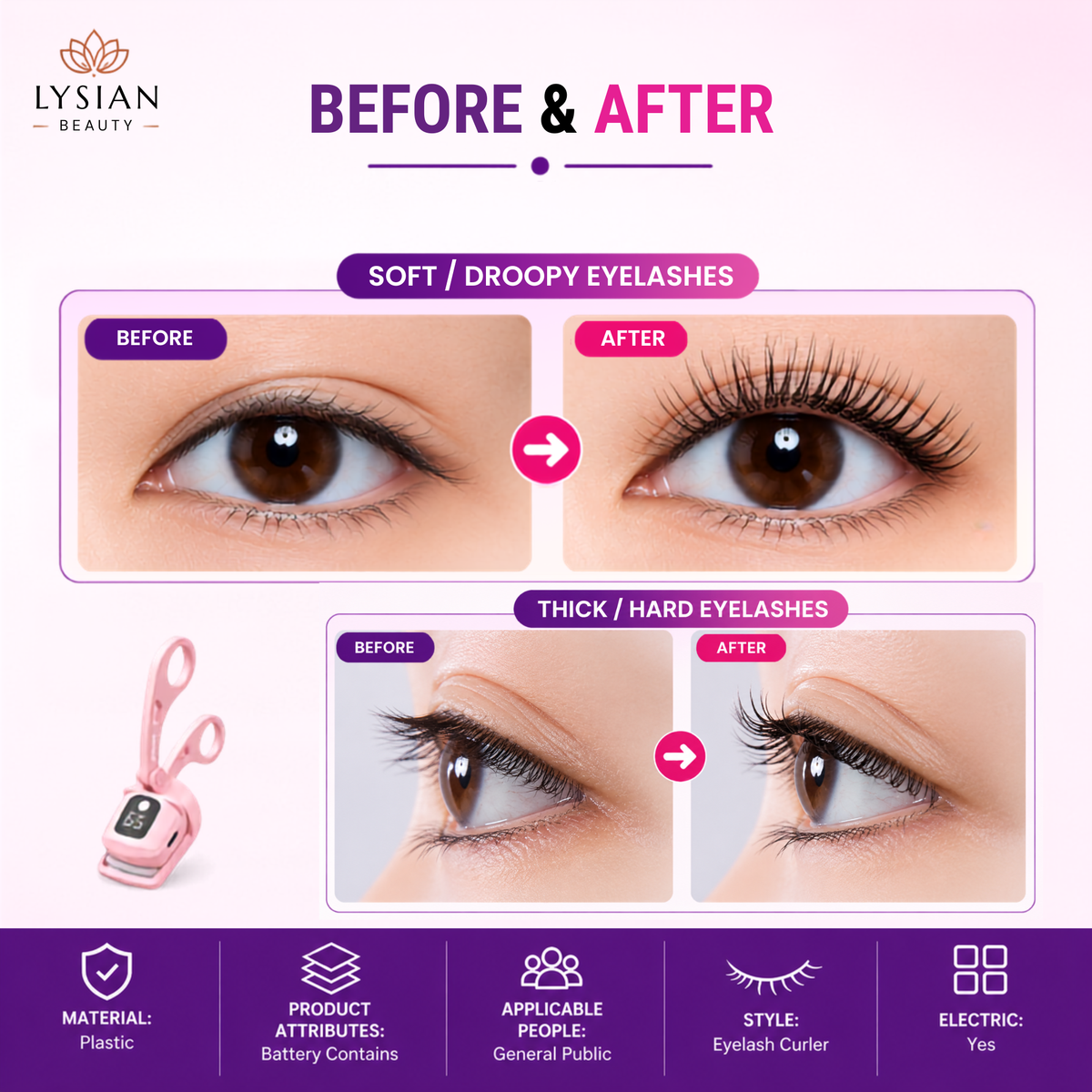 LYSIAN Electric Heated Eyelash Curler