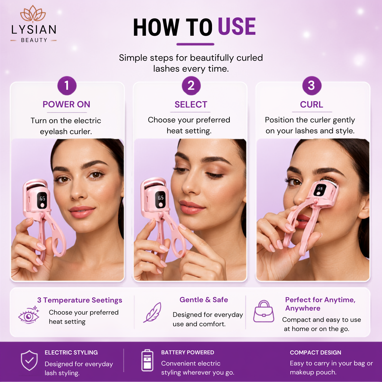 LYSIAN Electric Heated Eyelash Curler
