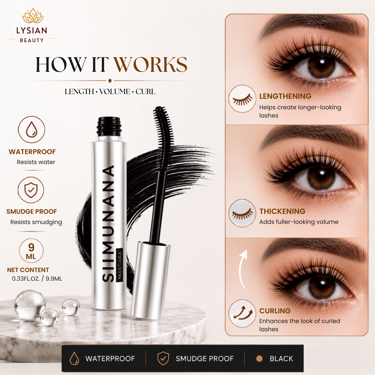 LYSIAN Lengthening & Volumizing Mascara
