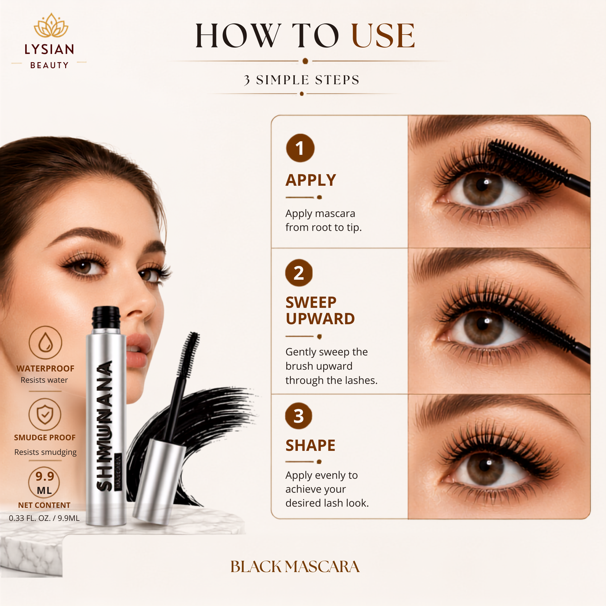 LYSIAN Lengthening & Volumizing Mascara